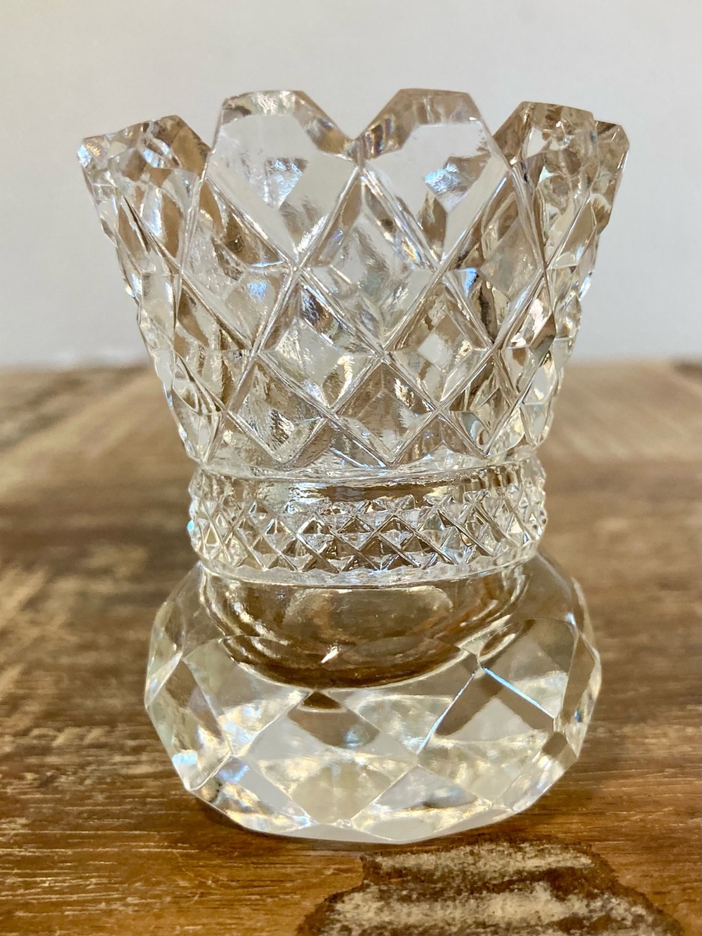 Vintage Glass Toothpick Holder Diamond Pattern - Picture 6 of 10